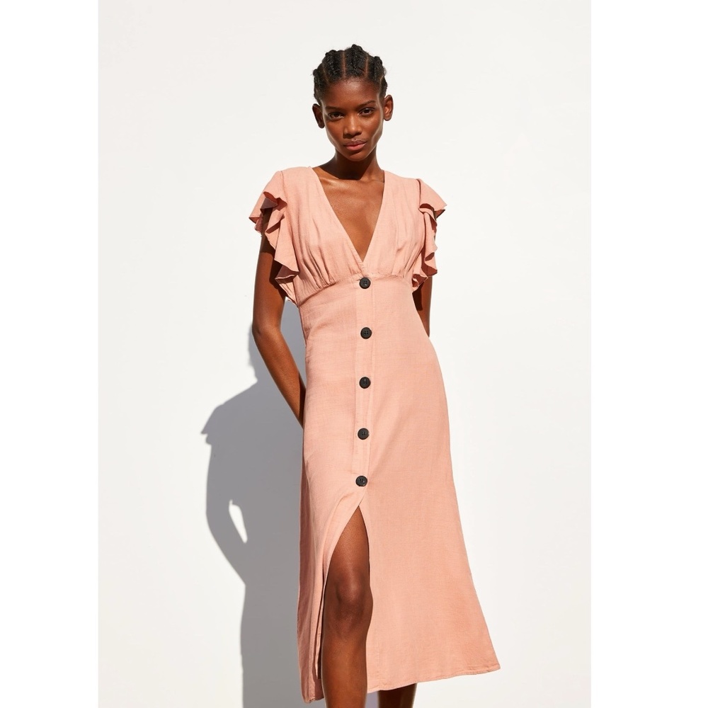 Zara Linen Midi Dress